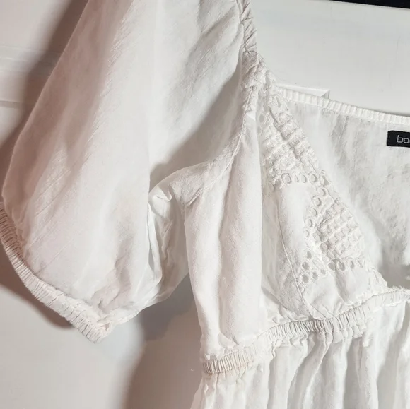 Boohoo White Eyelet Mini Dress Women US 10 - Picture 3 of 6